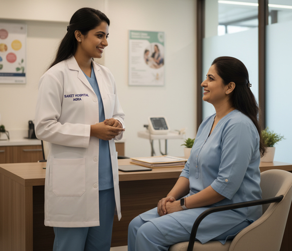 Saket Hospital Agra building and facilities
