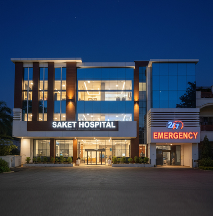 Doctors treating patients at Saket Hospital Agra