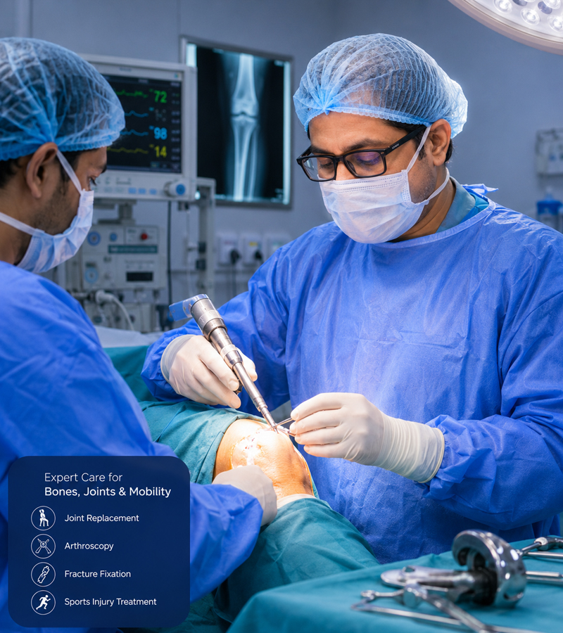 Dr. Abhishek Gupta performing Knee Joint Replacement Surgery at Saket Hospital Agra
