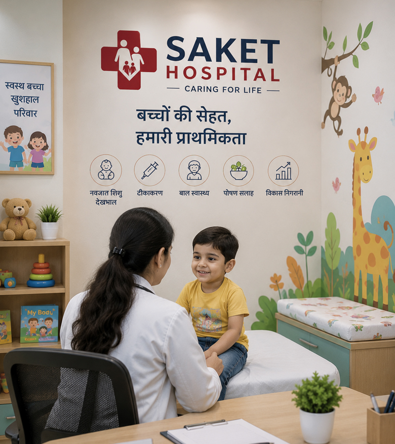 Pediatric consultation at Saket Hospital Agra